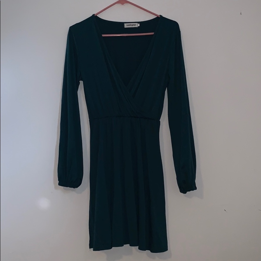 Dark emerald green dress